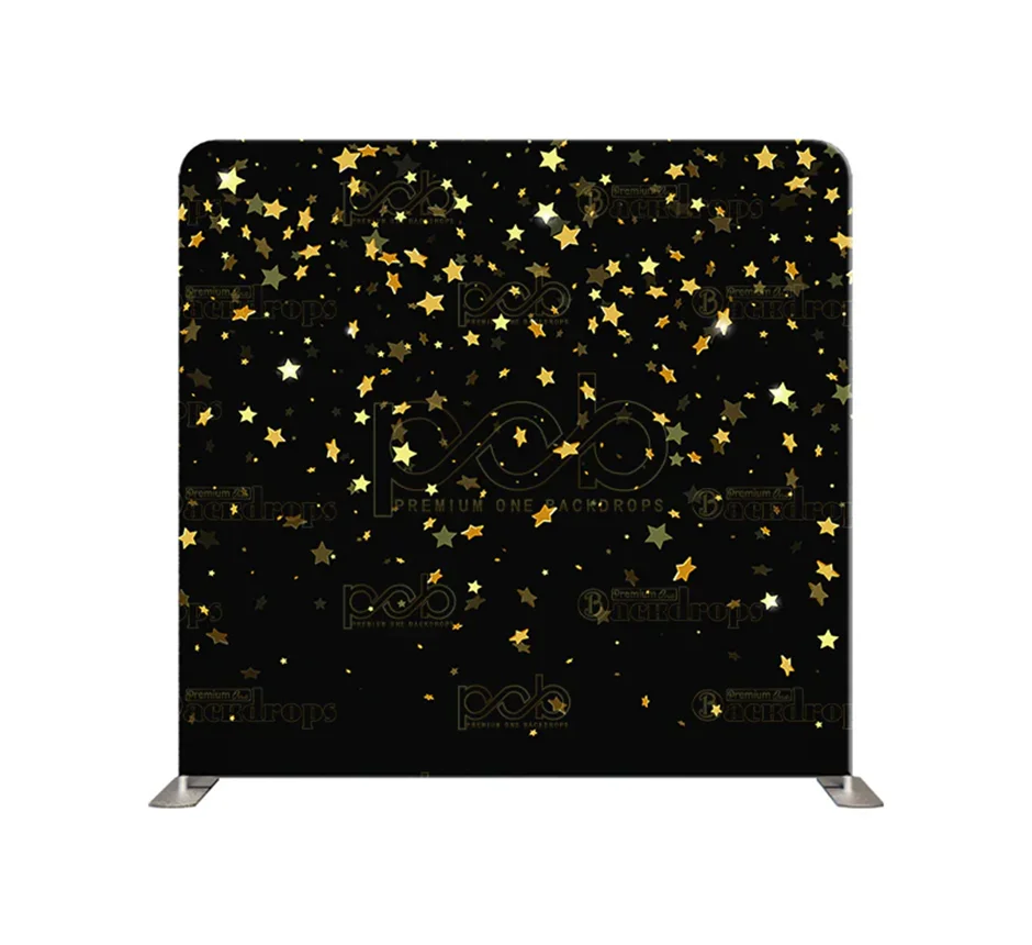 Toile de fond 8x8 Toile Noire Avec Étoiles Dorées